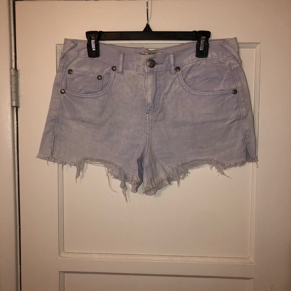 Free People Pants - FREE PEOPLE Lavender Acid-Wash Denim Shorts (29)